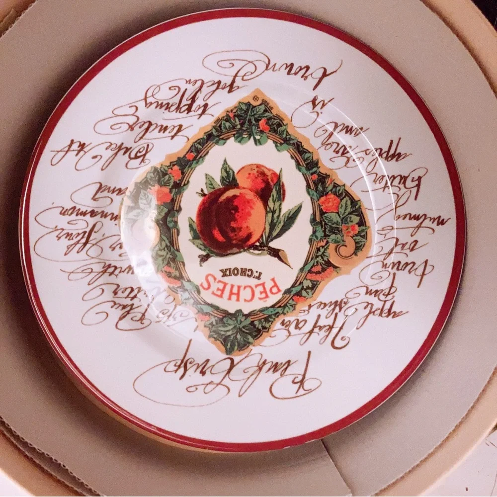 Williams and Sonoma set of 6 Desert/Salad/Appetizer Plates Harvest Market 8”